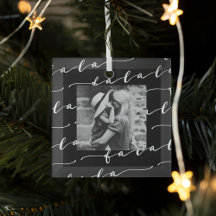 FA LA LA Black & White Calliografia Foto de Natal