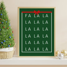 Fa La La La - Impressão de Muro de Natal Divertido
