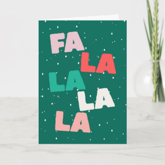 Fa la la la la Cartão de Boas Festas de Natal Fofo