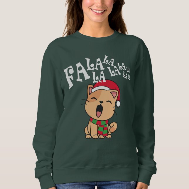Fa La La La La La Natal Cantando T-Shirt (Frente)