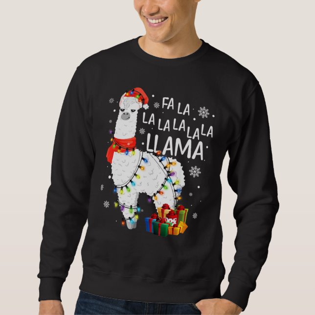Fa La Llama Engraçado Natal Camisa De Natal (Frente)