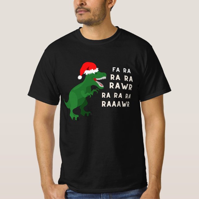 Fa Ra Rawr, T-Rex Camisa De Natal (Frente)