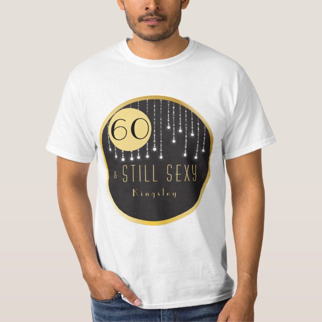 Fab 60º aniversário Legal Diversão Negra Camiseta  (Frente)