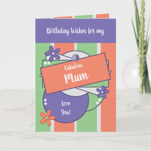 Fabulosa Mãe Aniversário deseja um Cartão Verde