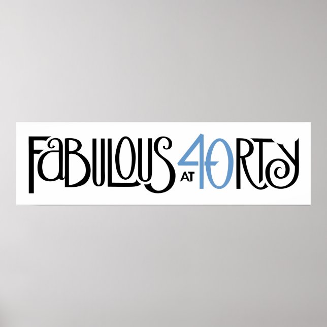 Fabuloso 40 azul preto Poster longo (Frente)