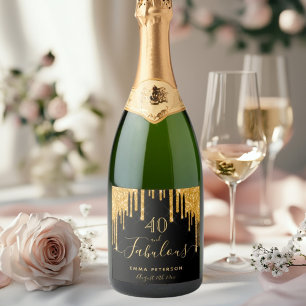Fabuloso aniversário de 40 anos, brilho dourado p