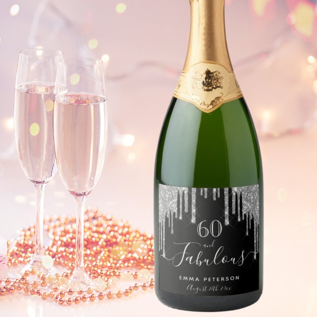 Fabuloso aniversário de 60 anos, brilho de prata p (Criador carregado)