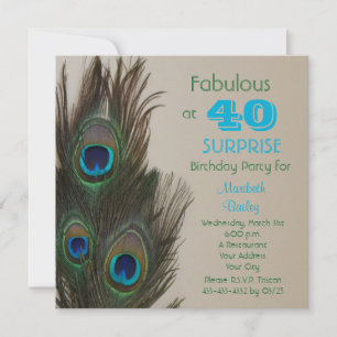 Fabuloso Convite de festas de aniversário de 40 a