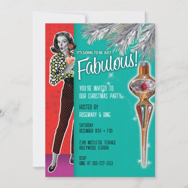 Fabuloso Convite de festas de Natal (Frente)