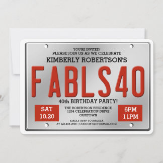 Fabuloso Convites de Aniversário para Licenças 40