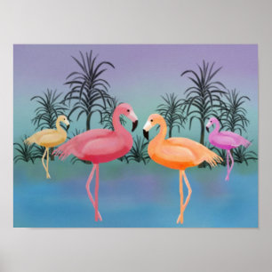 Fabuloso Flamingos Impressão