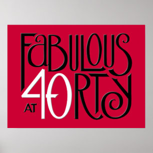 Fabuloso Poster vermelho branco preto de 40
