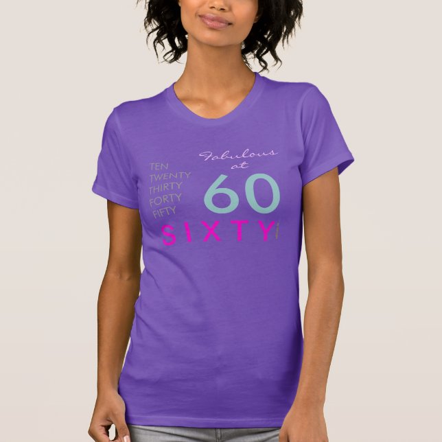 Fabuloso t-shirt do aniversário de 60 modificações (Frente)
