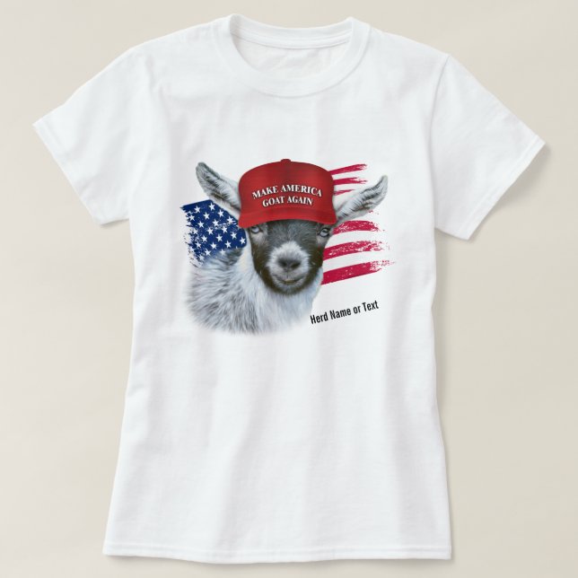 Faça a América GOAT de novo Pygmy Goat T-Shirt (Frente do Design)