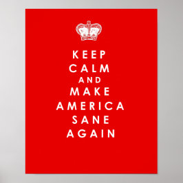 Faça a América Sane de novo Poster Red Anti Trump