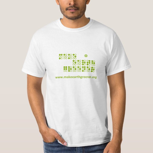 faça a terra um t-shirt mais verde de braille (Frente)