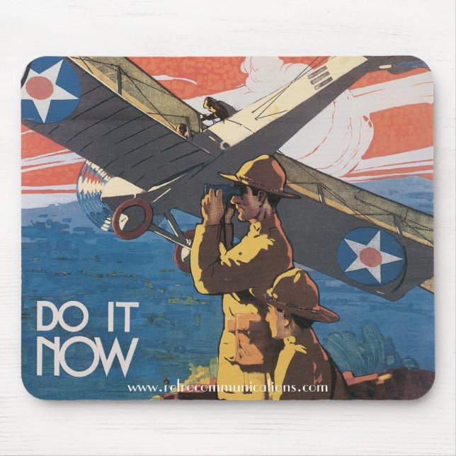 "Faça agora" Mousepad Poster da Primeira Guerra Mu (Frente)