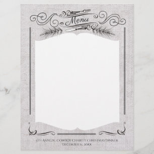 Faca de garfo rico menu de Natal