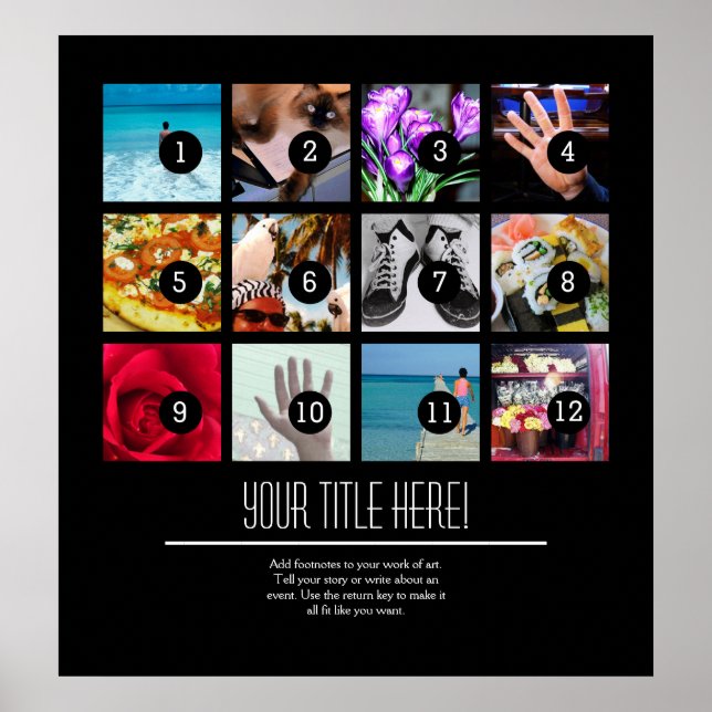 Faça facilmente sua própria foto Poster 12 imagens (Frente)