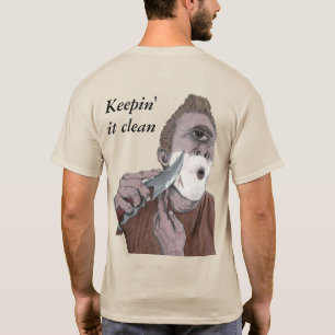 Faca grega dos Cyclops que barbeia o t-shirt da