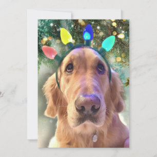 Faça o convite para o Natal do Ouro Retriever Dog