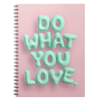 Faça o que você ama um caderno espiral estético pa