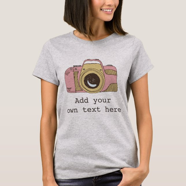 Faça o t-shirt da câmera do fotógrafo das suas (Frente)