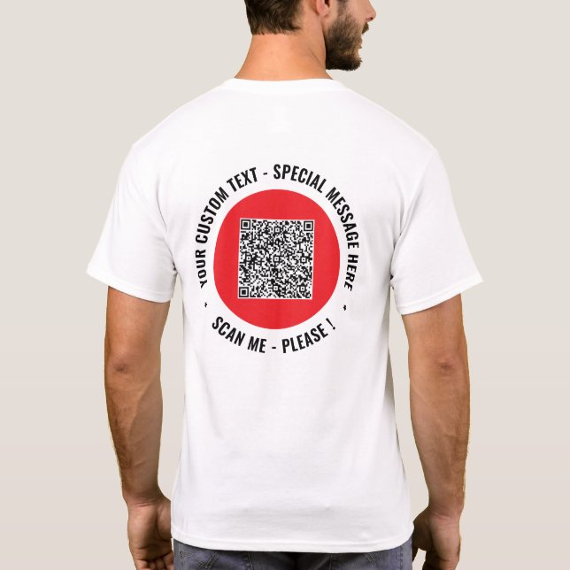 Faça o Upload do Seu Código QR Camiseta Personaliz (Verso)