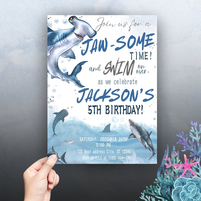 🦈 Faça Ondas com o Nosso Convite de Aniversário d (Criador carregado)