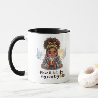 Faça Quente Como Meu País" , Caneca Fofa do Surina