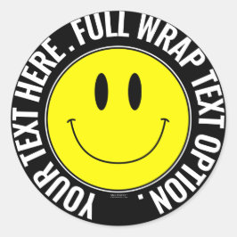 Faça seu próprio adesivo redondo sorridente, embru