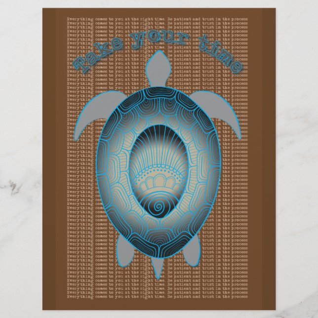 Faça sua citação motivadora da tartaruga do tempo (Frente)