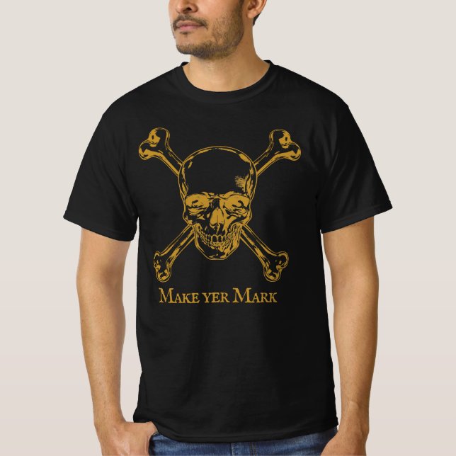 Faça Sua Marca! Camiseta Caveira Pirata (Frente)