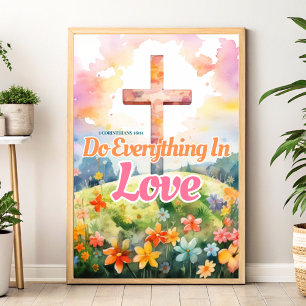 Faça Tudo Com Amor, impressão De Arte De Parede Cr