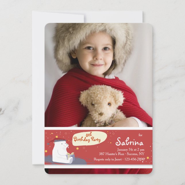 Faça um convite de festas da foto do desejo (Frente)