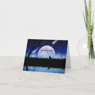 Faça um desejo em um cartão de aniversário da