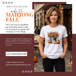 Faça uma Camiseta Tri-Blend Feminina de Mahjong Fa