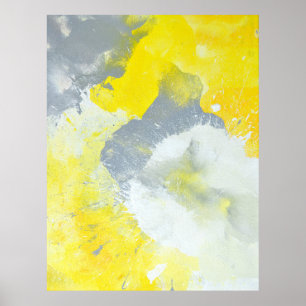 "Faça uma confusão" poster cinzento e amarelo da