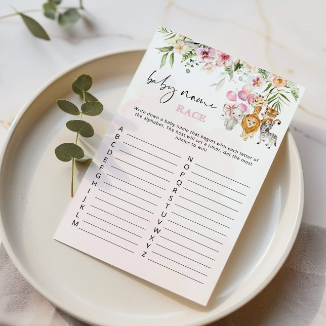 Façari de chá de fraldas de raça do nome do bebê (Criador carregado)