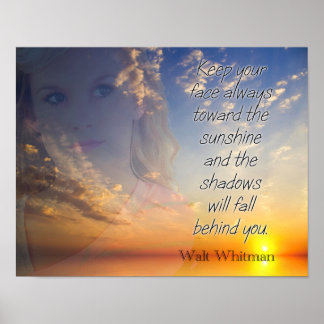 Face ao Sol — citação de Walt Whitman - impressão