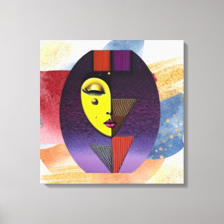 "Face da Mulher" Abstrato Wall Art na Canvas