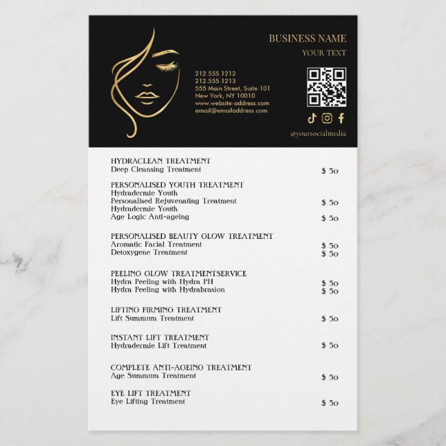 FACE TREATMENTS Beauty Salon flyer (Frente)