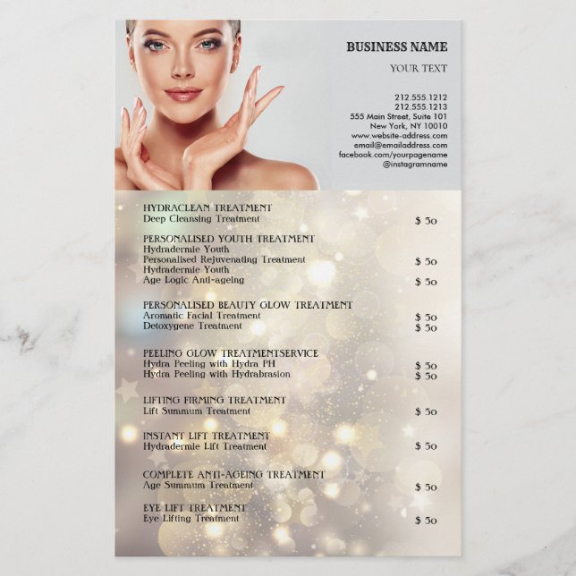 FACE TREATTS Beauty Salon flyer (Frente)