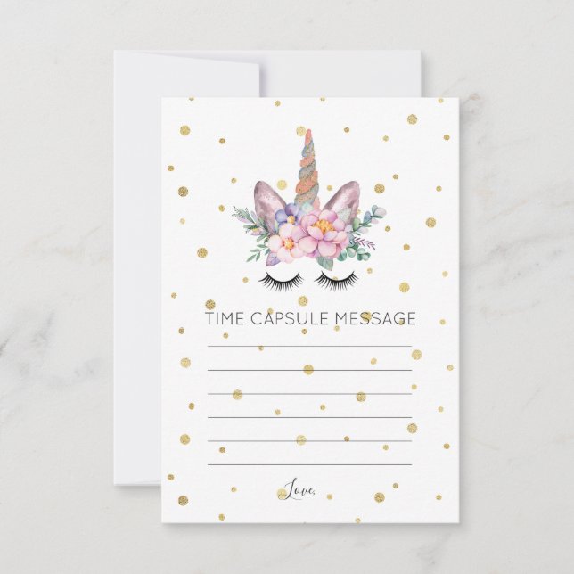 Face Unicorn | Mensagem de cápsula temporal (Frente)