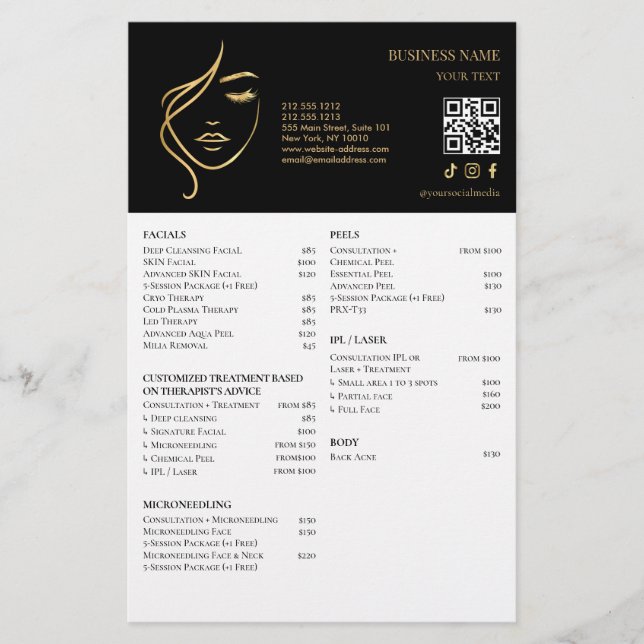 FACIAL TREATMENTS Beauty Salon flyer (Frente)
