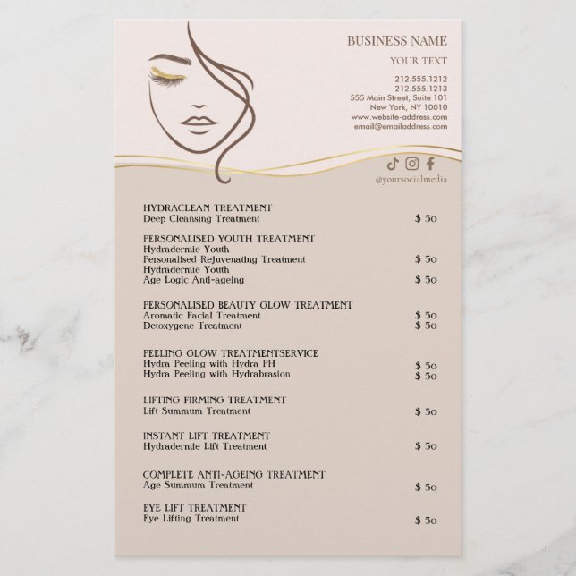 FACIAL TREATMENTS Beauty Salon flyer (Frente)