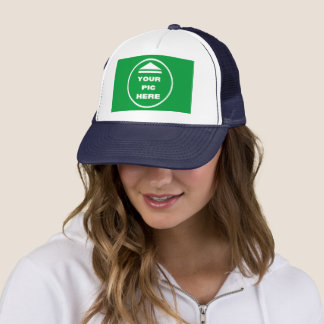 FÁCIL! Boné de Caminhoneiro - Branco e Azul Marinh