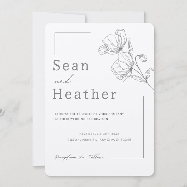 FÁCIL! Convite De Casamento - Adicione Seus Própri (Frente)