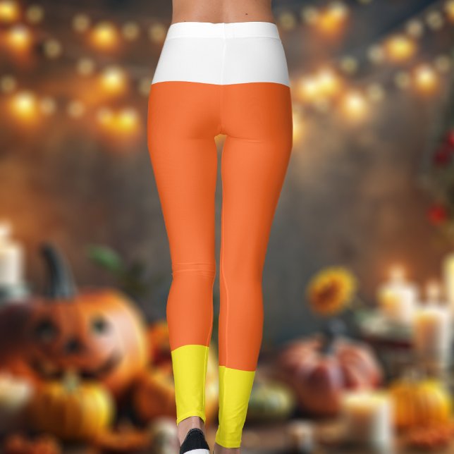 Fácil leggings de milho doce no Halloween (Fun leggings to wear when you want to be a candy corn)