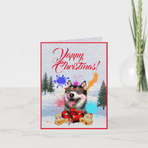 Fácil Personalização Cartão de Natal do Husky Sibe